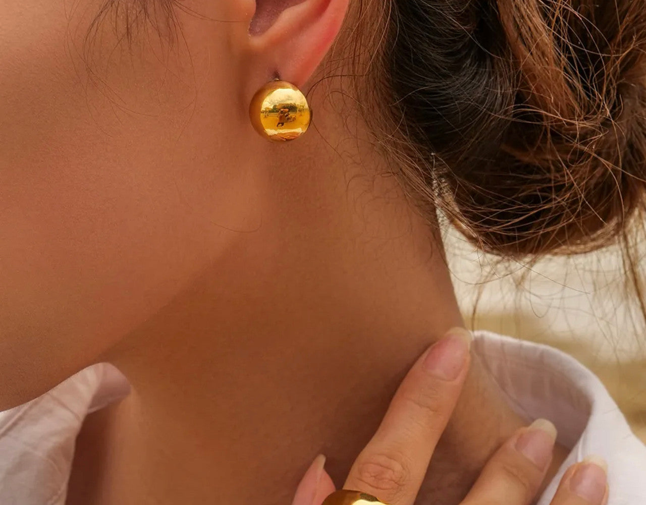 Gold chunky studs